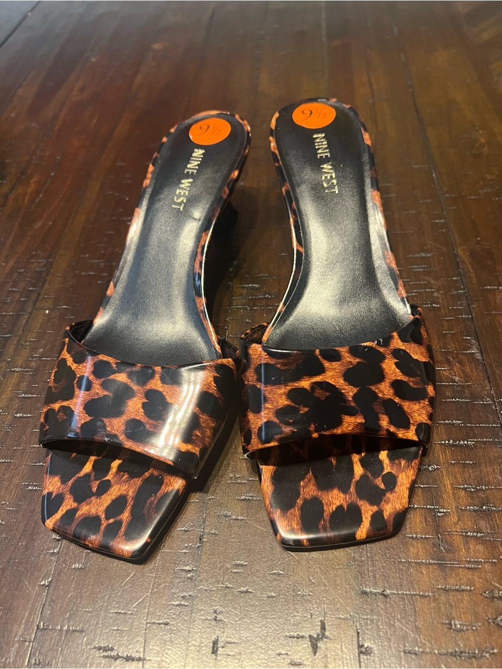 Nine West Women’s Leopard Print Square Toe Low Kitten Heels Size 9.5